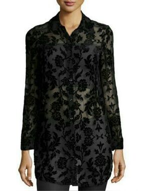 Johnny Was 4 Love & Liberty Adela Silk Blend Velvet Burnout Top